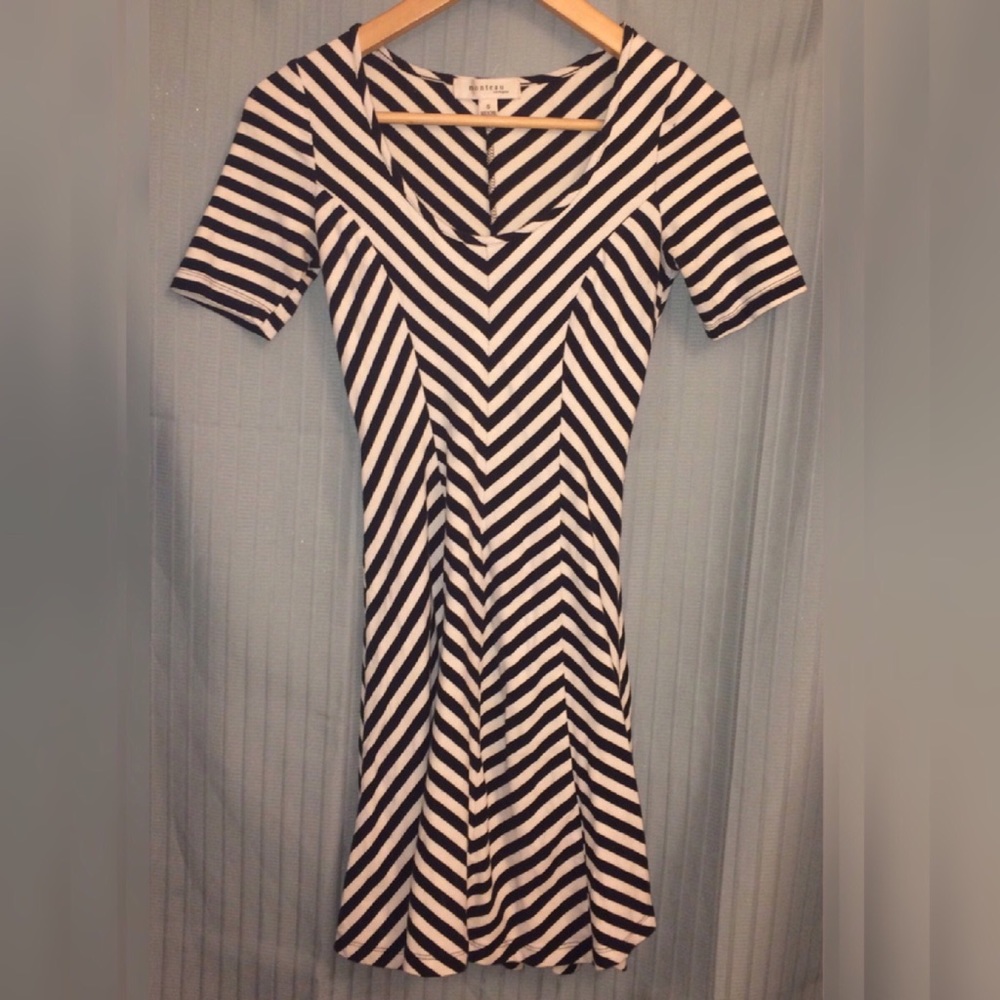Black & White Chevron Striped Dress